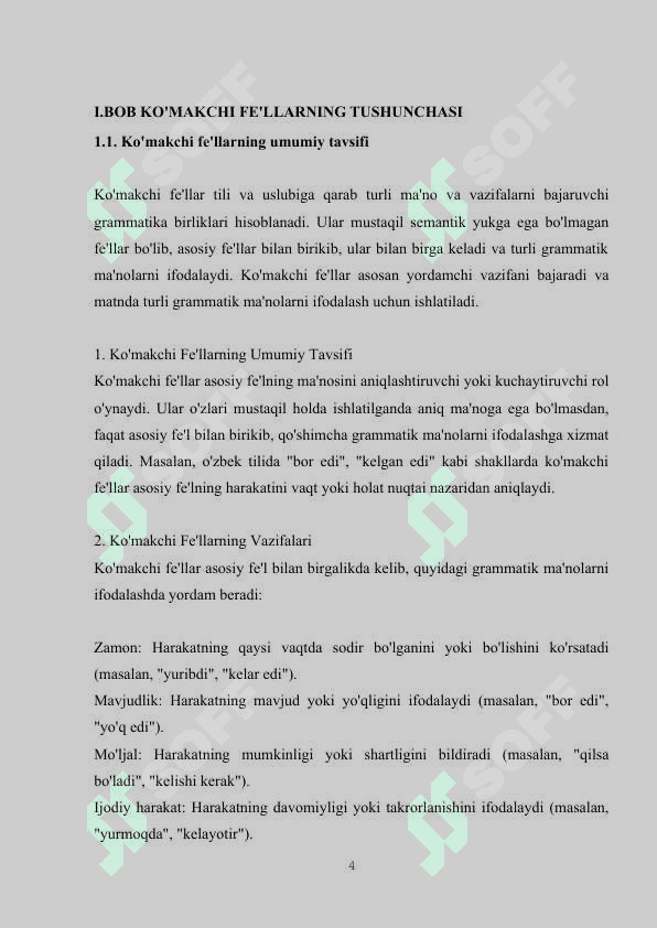KO’MAKCHI FE’LLARNING MORFOLOGIK BELGI-XUSUSIYATLARI (PIRMAT SHERMUHAMMEDOV “XORAZM MALIKASI AMIR TEMURNING KELINI ” ROMANI MISOLIDA) 4