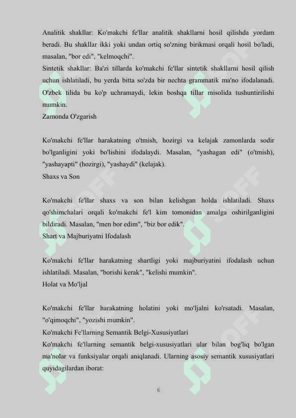 KO’MAKCHI FE’LLARNING MORFOLOGIK BELGI-XUSUSIYATLARI (PIRMAT SHERMUHAMMEDOV “XORAZM MALIKASI AMIR TEMURNING KELINI ” ROMANI MISOLIDA) 6