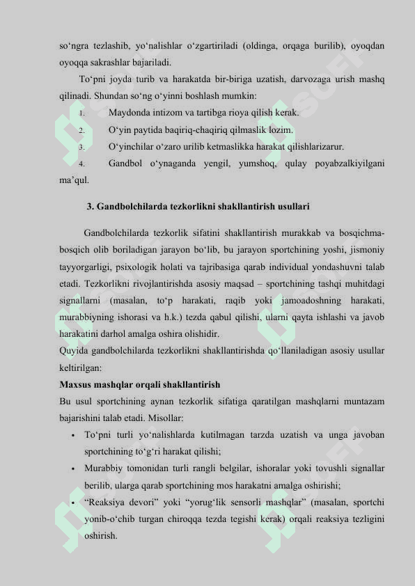 Gandbolchilarda tezkorlik sifatlarini tarbiyalash 7