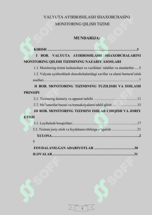 VALYUTA AYIRBOSHLASH SHAXOBCHASINI MONITORING QILISH TIZIMIVALYUTA AYIRBOSHLASH SHAXOBCHASINI MONITORING QILISH TIZIMI 2