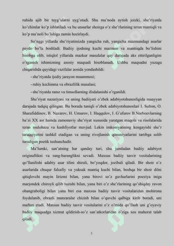 Hozirgi o’zbek she’riyatida ruhiy kechinma va badiiy ifoda 3