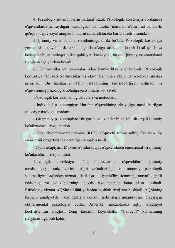 PSIXOLOGIK KORREKSIYANING TALABLARI,VA VAZIFALARI 5