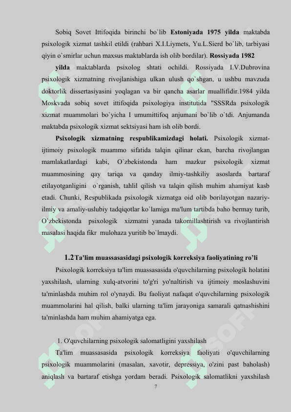 PSIXOLOGIK KORREKSIYANING TALABLARI,VA VAZIFALARI 7