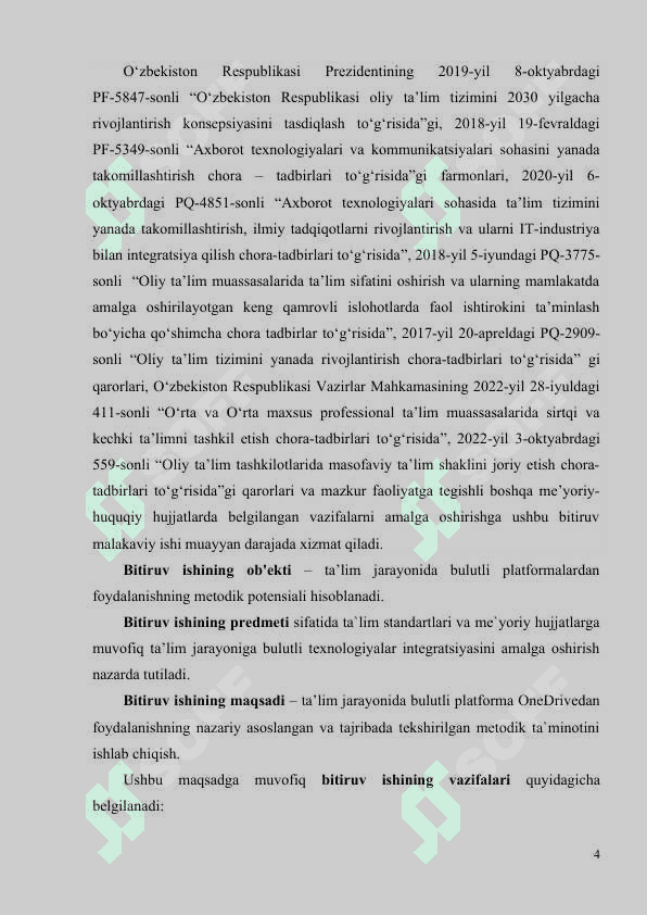 Bulutli platformalar va undan ta’limda foydalanish metodikasi (OneDrive misolida) kurs ishi 5
