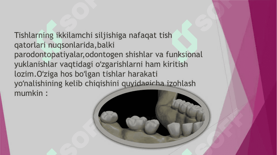 Tish qatori deformatsiyalarini   Gavrilov va Ponomaryova boʻyicha tasniflari 4