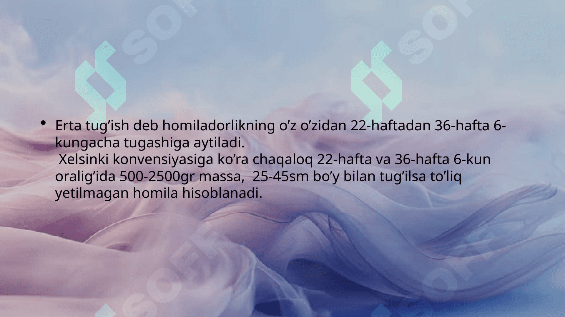 Erta tug`ish xavfi. Boshlanayotgan erta tug`ruq va boshlangan erta tug`ruq klinik belgilari va diagnostikasi. 2