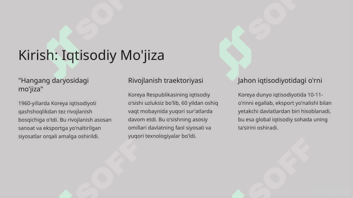 Koreya Respublikasining Iqtisodiy O'sishi: Muvoffaqiyat Sirlari 2