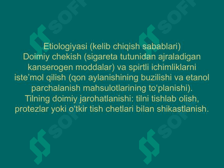 Til, lunj, tanglay va og'iz tubi o'smalari 7