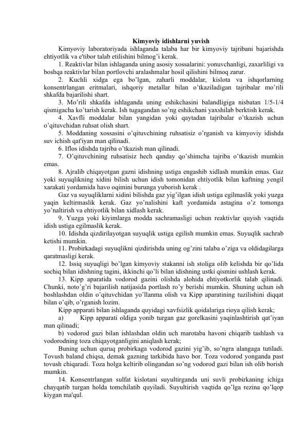 Kimyoviy idishlarni yuvish 1