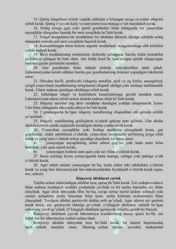 Kimyoviy idishlarni yuvish 2