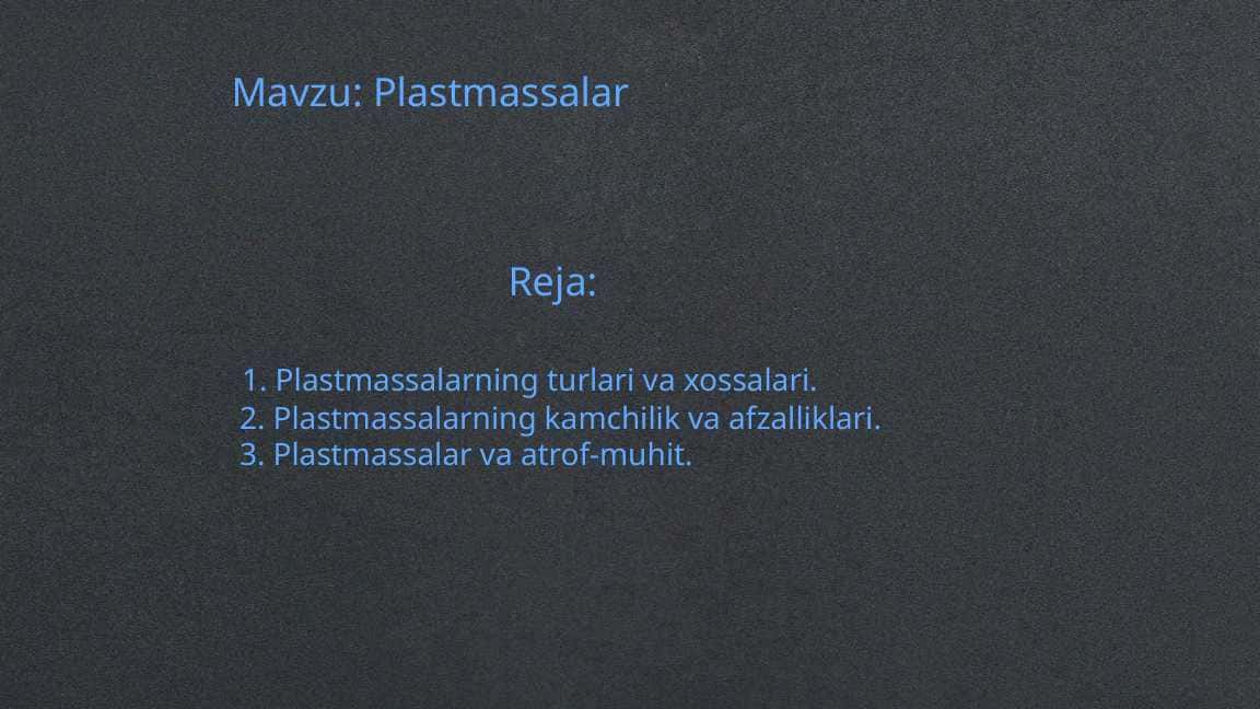 Plastmassalar kimyosi. Kolloid kimyo 1