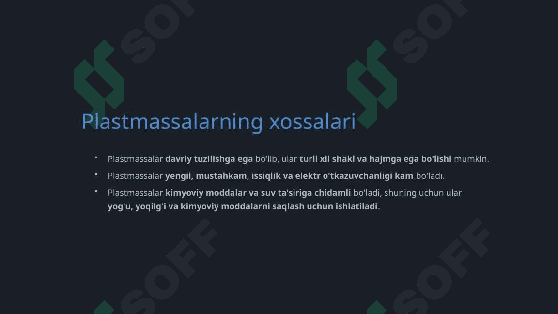 Plastmassalar kimyosi. Kolloid kimyo 4
