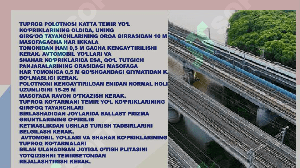Mavzu:Shaharsozlik normalari va qoidalari 2.05.03-22 “Ko’priklar va quvurlar” 3