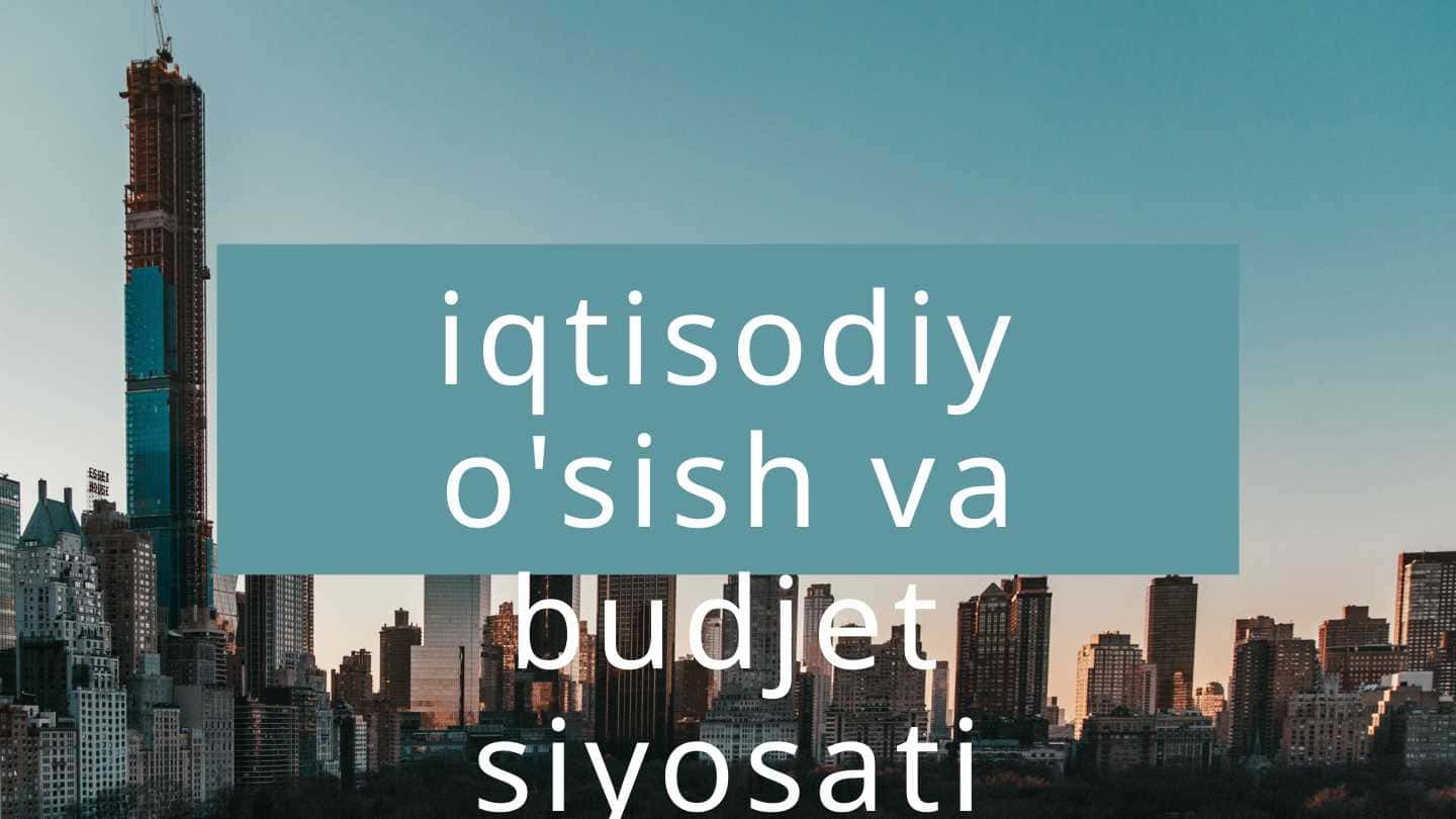 iqtisodiy o'sish va budjet siyosati 1