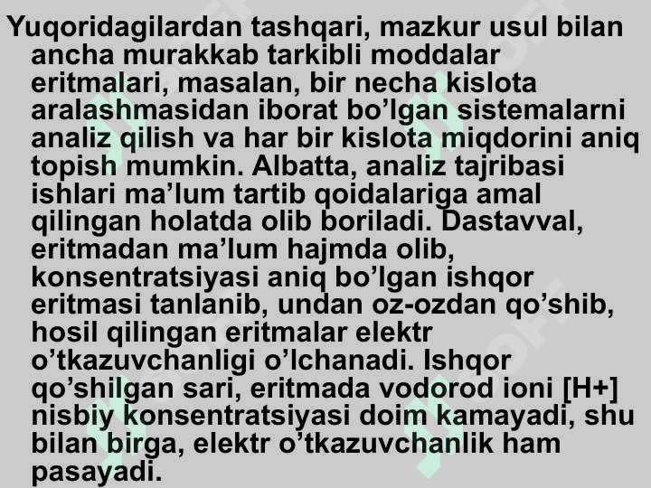 Fizik kimyoviy analiz usullari . Elektrokimyoviy analiz usullari . Физик-кимёвий анализ усуллари 4