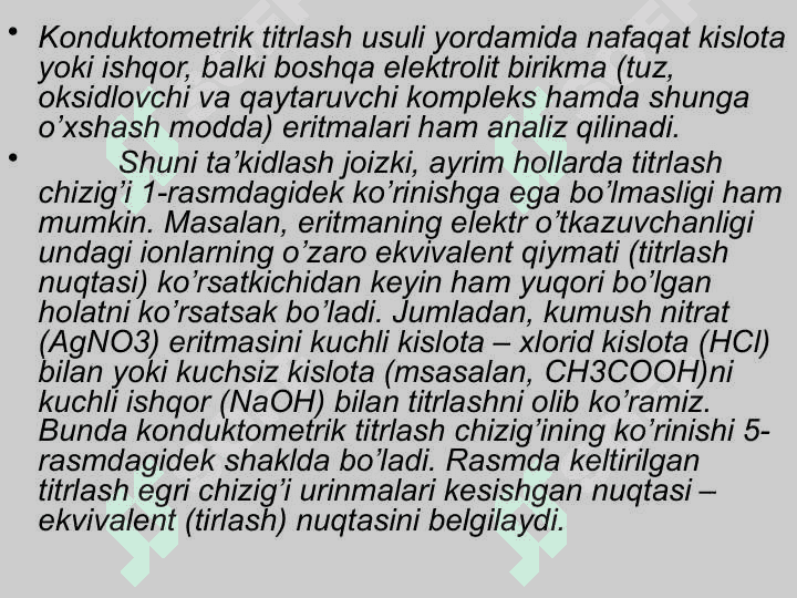 Fizik kimyoviy analiz usullari . Elektrokimyoviy analiz usullari . Физик-кимёвий анализ усуллари 7