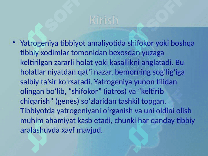 Hozirgi zamon tibbiyotida yatrogeniya muommolari 2