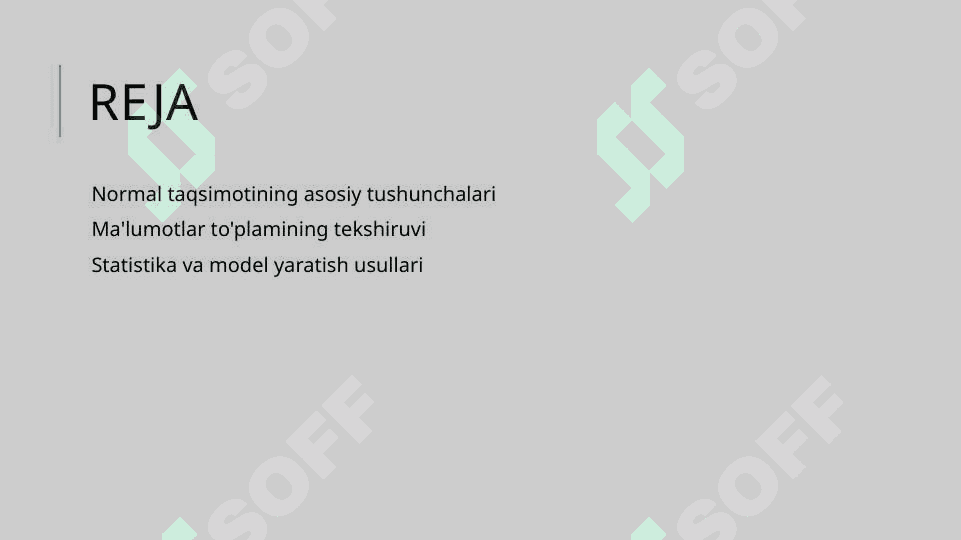Normal taqsimlanishga moslikni  tekshirish 2