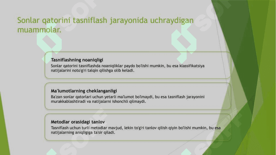 Sonlar qatorini tasniflash. Tasniflash natijalarni grafik usulda tasvirlash shakllari va turlari 5