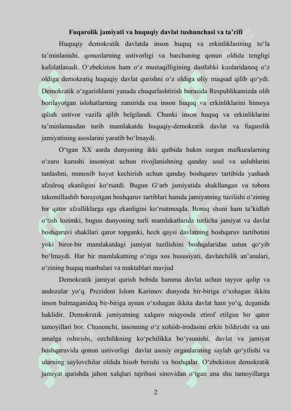 Fuqarolik jamiyati va huquqiy davlat tushunchasi va ta’rifi 2