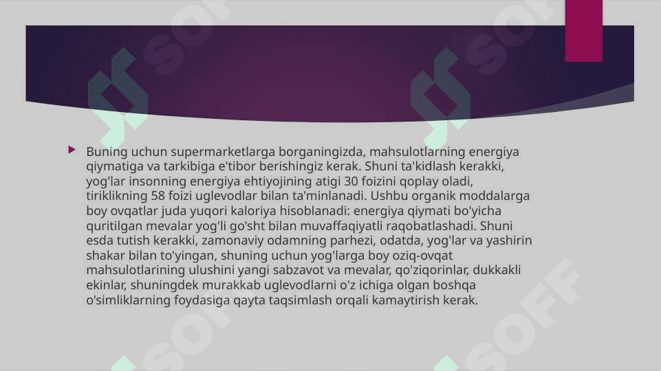 Asosiy ovqat mahsulotlarining kimyoviy tarkibi va energetik boyligi. Vitaminlar va mineral mahsulotlarining asosiy manbalari 7