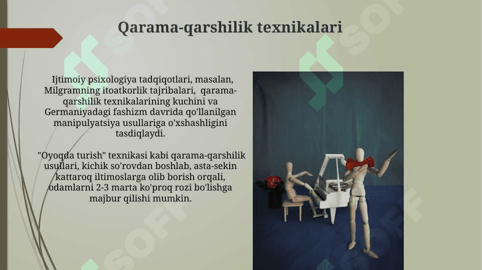 Ijtimoiy ta'sir va manipulatsiya. Psixologik mexonizmlar 8