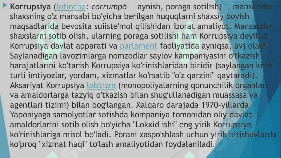 O’zbekiston Respublikasida Korrupsiyaga qarshi kurashish qonunlari 2