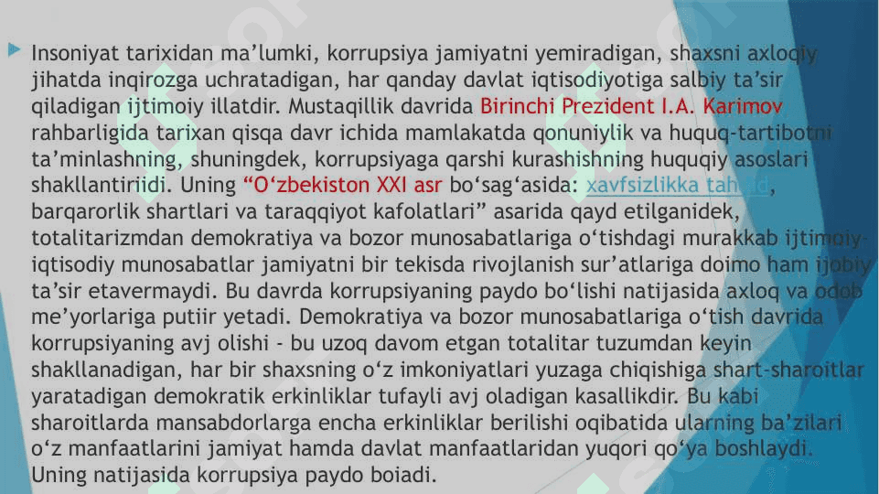 O’zbekiston Respublikasida Korrupsiyaga qarshi kurashish qonunlari 7