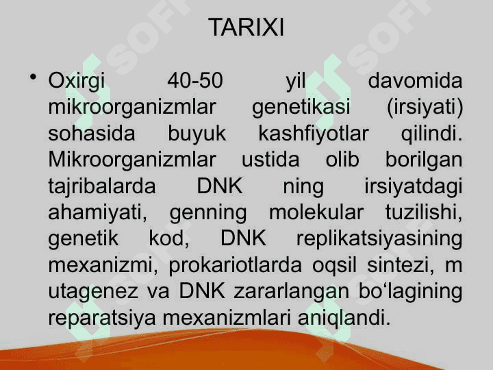 MIKROORGANIZMLAR IRSIYATI 3