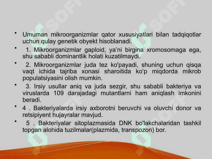 MIKROORGANIZMLAR IRSIYATI 4
