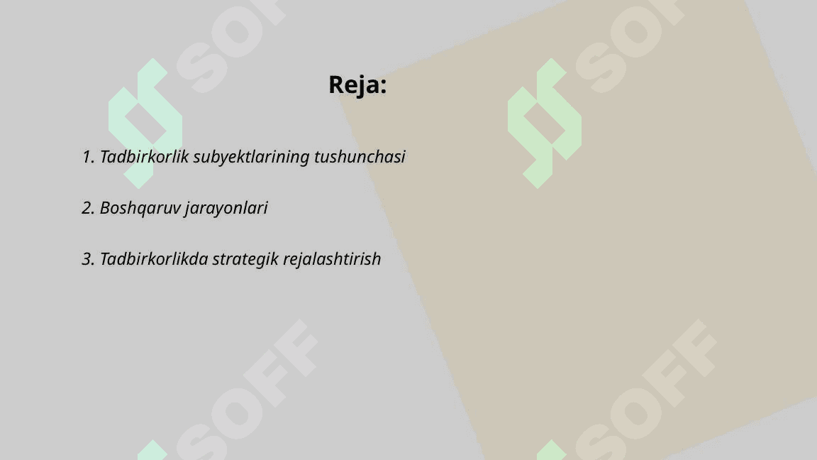 Tadbirkorlik subyektlarini boshqaruv asoslari 2