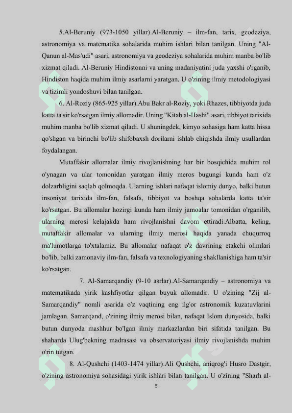 Mutaffakir allomalar merosining farzand kamolotida tutgan o`rni 5