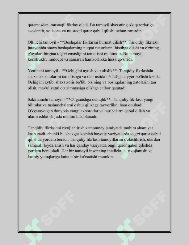AXBOROT ISTEʼMOLI VA TANQIDIY FIKRLASH KOʻNIKMALARI 6