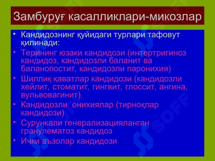 ТЕРИНИНГ ЗАМБУРУҒ КАСАЛЛИКЛАРИ-МИКОЗЛАР 5