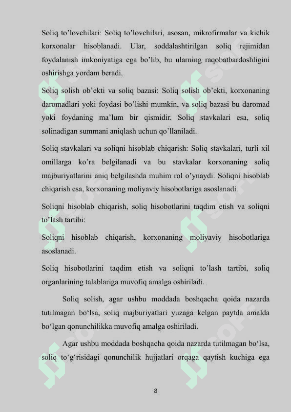 Aylanmadan olinadigan soliqni qo'llashning o'ziga xos xususiyatlari 8