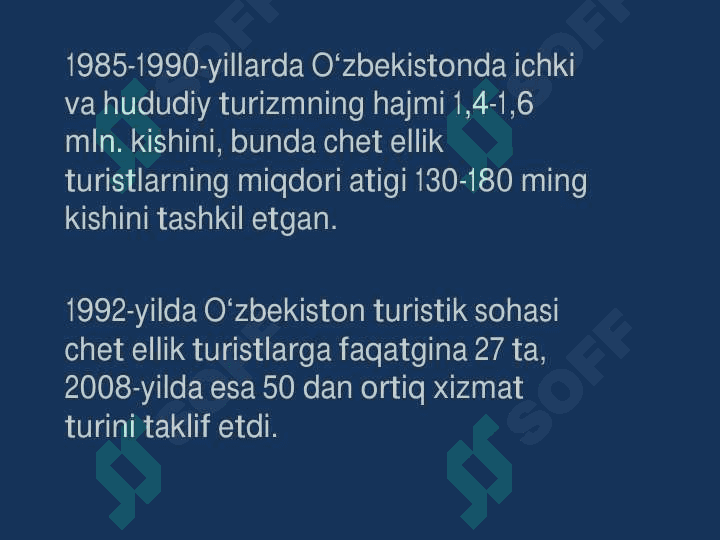 TURIZMNI RIVOJLANTIRISHNING NAZARIY VA AMALIY ASOSLARI MAVZUSIDA TAQDIMOT VA TEST VA KROSSVORD 8