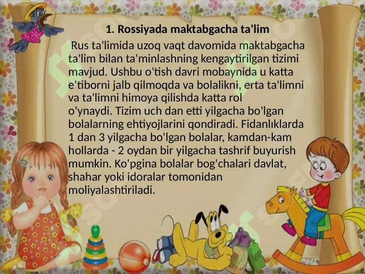 ROSSIYA MAKTABGACHA TA’LIM TIZIMI 2