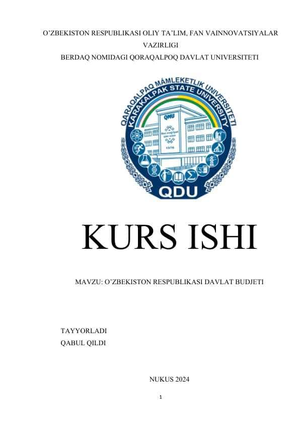 O’zbekiston Respublikasi Davlat budjeti 1