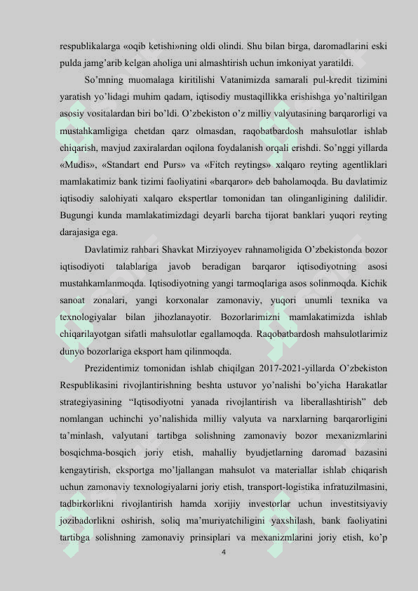 O’zbekiston Respublikasi Davlat budjeti 4