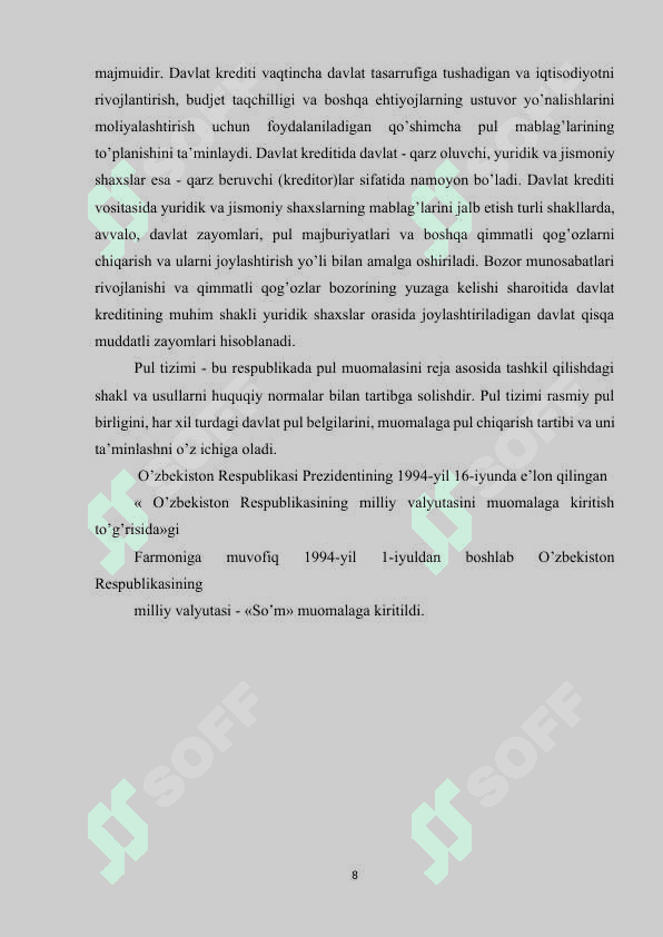 O’zbekiston Respublikasi Davlat budjeti 8