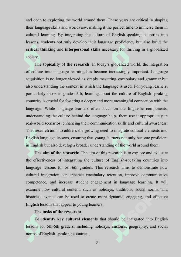 Integrating english speaking culture into language lessons for 5-6 th grade learners 3