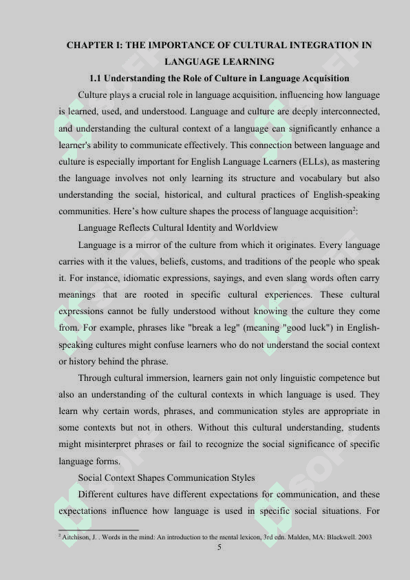 Integrating english speaking culture into language lessons for 5-6 th grade learners 5
