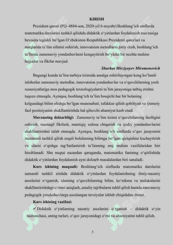 BOSHLANG'ICH SINFLARDA MATEMATIKA DARSLARINI TASHKIL QILISHDA DIDAKTIK  O'YINLARDAN FOYDALANISH 3