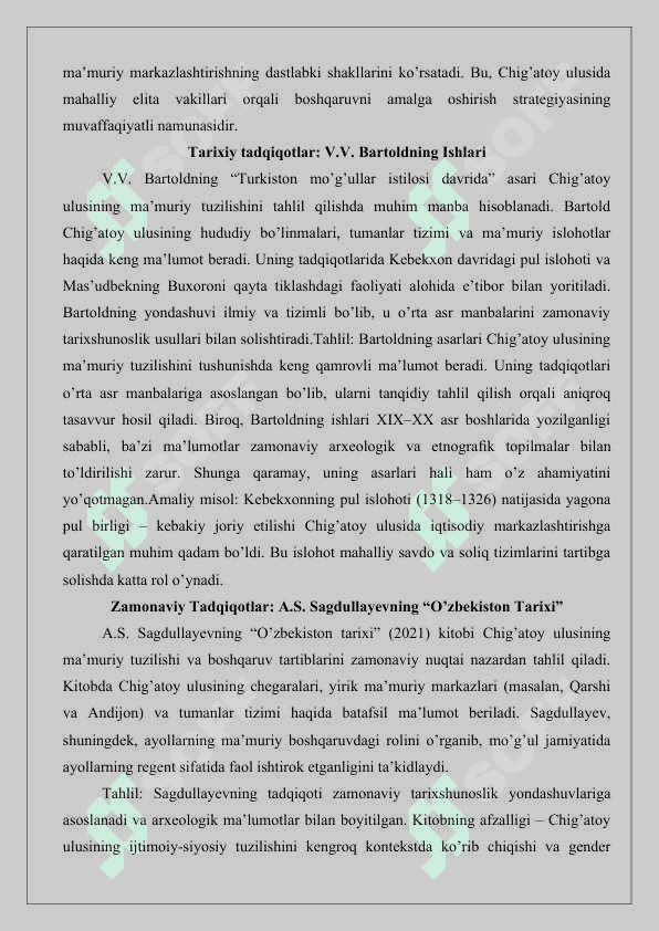 Chig'atoy ulusi- ma'muriy tuzulishi va  boshqaruv tartiblari mavzusiga oid manbalar tahlili va adabiyotlar sharhi 25 2