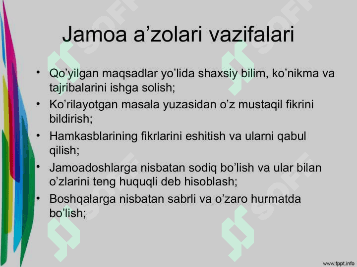 Jamoa bilan ishlash 4