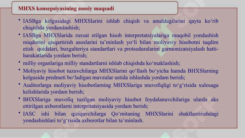 Moliyaviy hisobotni taqdim etishning konseptual asosi 7