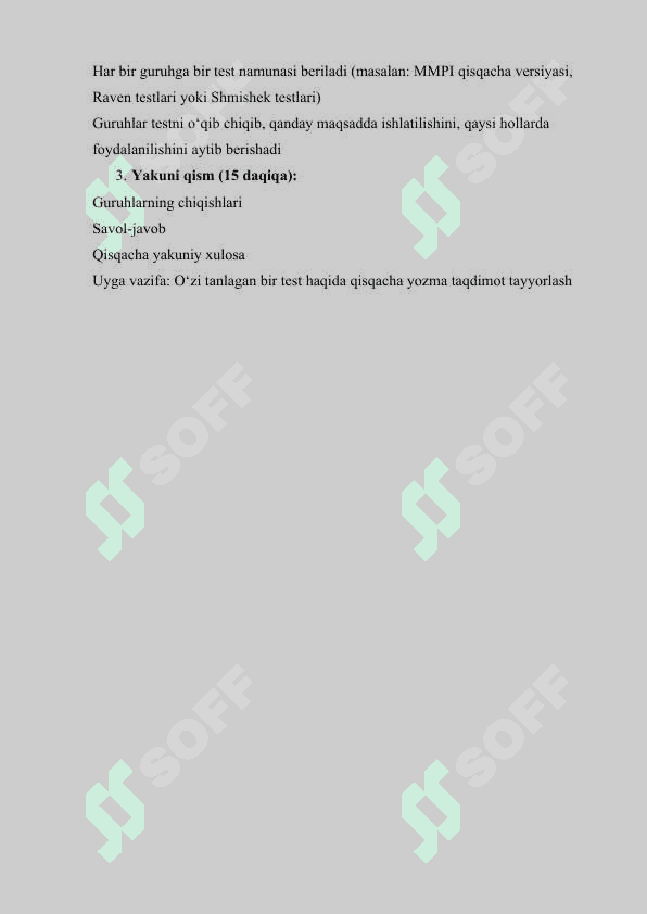 Differensial tashxis uchun testlardan foydalanish 2