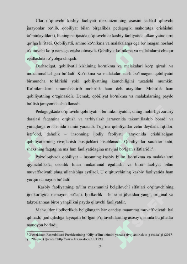 O‘QITUVCHINING KOMMUNIKATIV MADANIYATI 7
