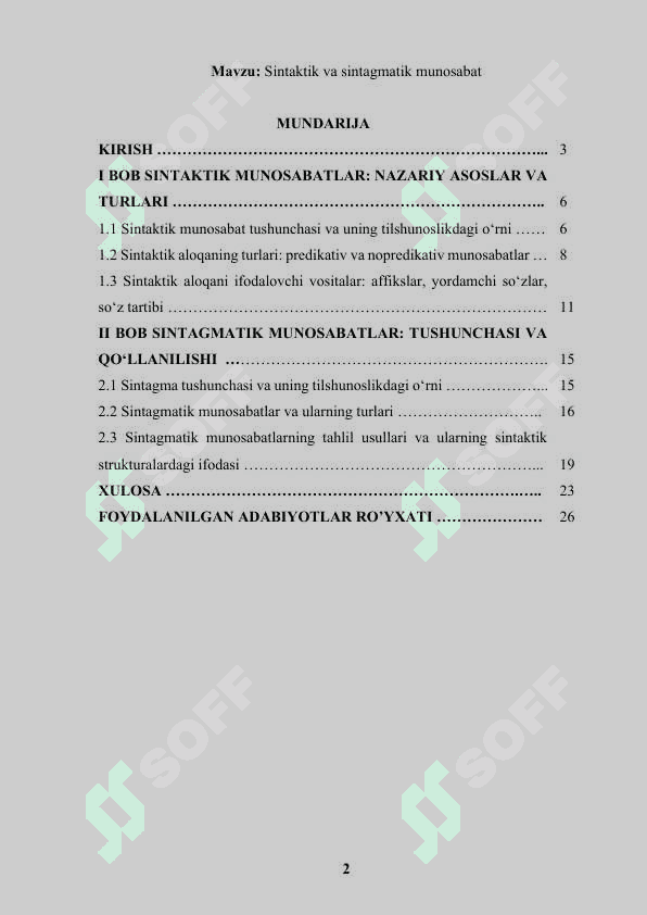 Sintaktik va sintagmatik munosabat 2