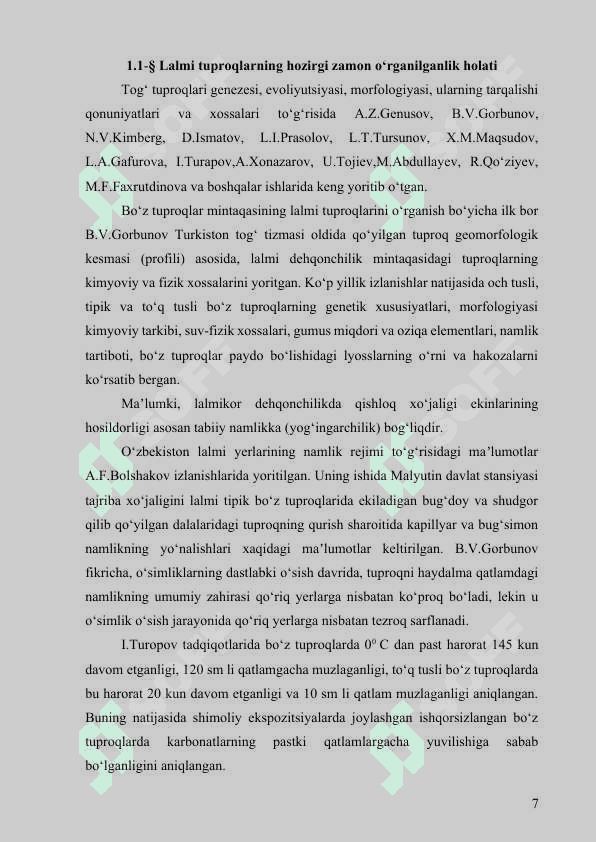 Lalmi tuproqlar sifatini baholashning hozirgi holati 7